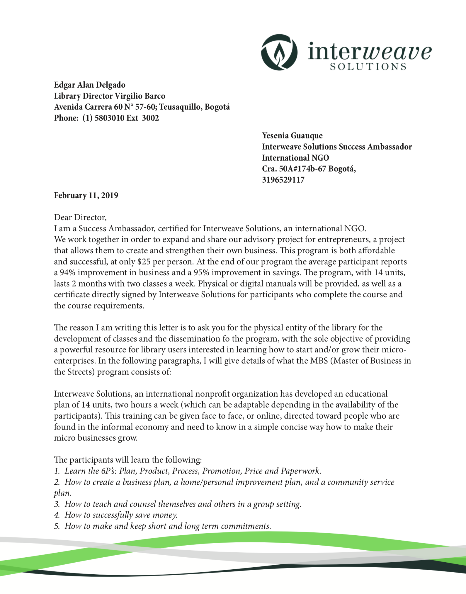 This is a partnership proposal to a local library. download (76 KB)