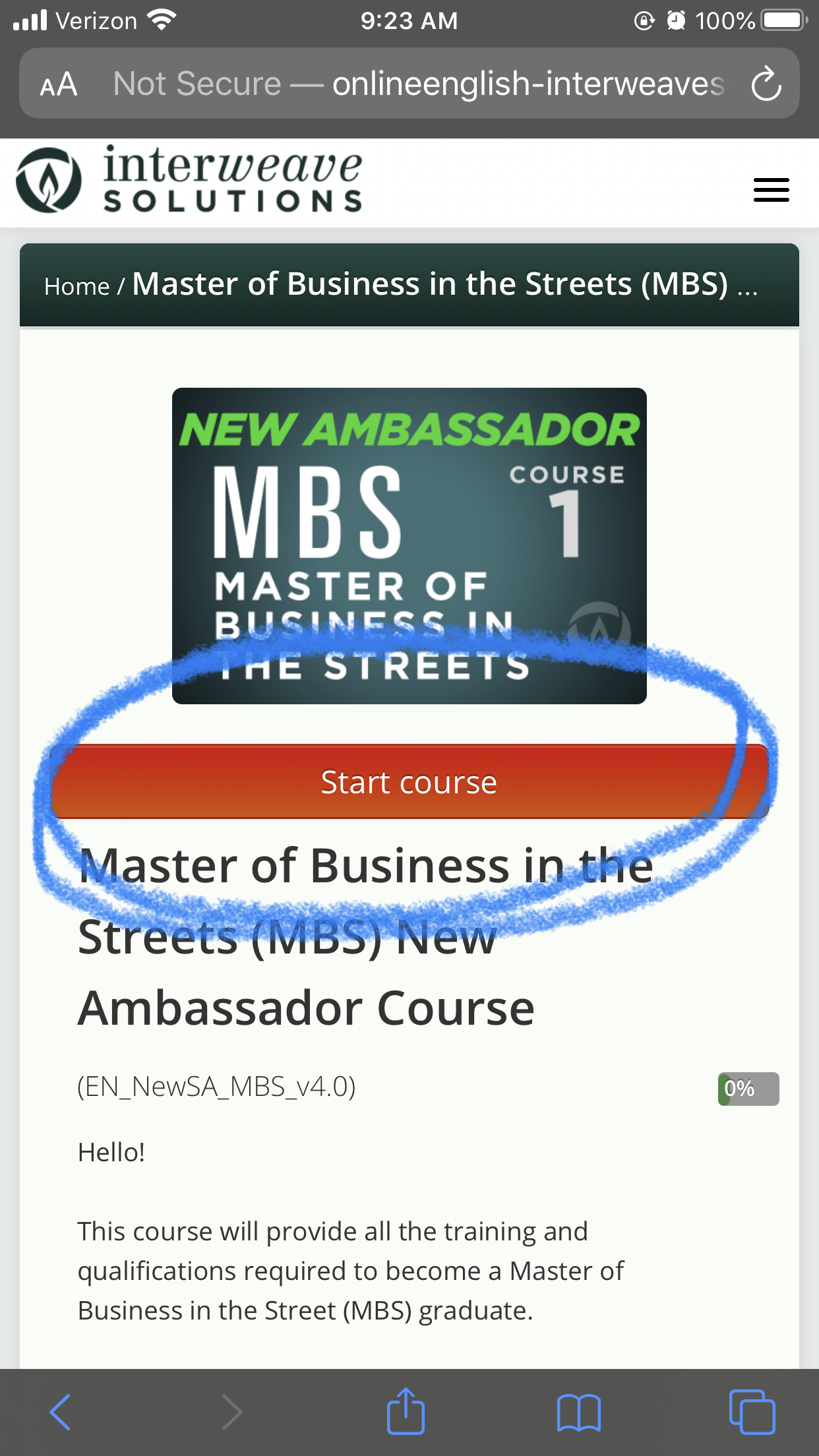 How to start the MBS course How to start the MBS course