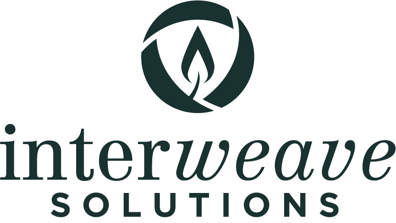 Descargar Logotipo de Interweave Solutions, estilo vertical, color verde oscuro, en el format vectorial .eps.