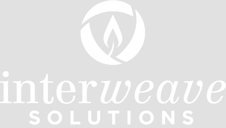 Descargar Logotipo da Interweave Solutions, estilo vertical, na cor branca, no formato .png raster. Este arquivo tem um fundo transparente.